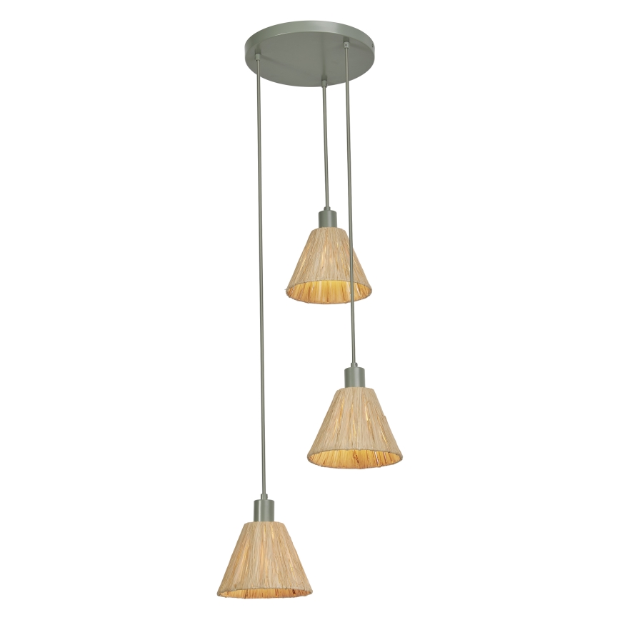 Ledvance - Candeeiro suspenso DECOR RAFFIA 3xE27/15W/230V bastão de ráfia