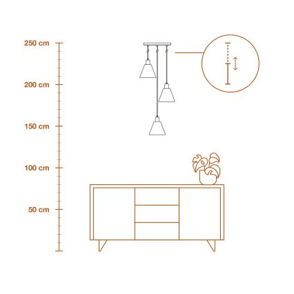 Ledvance - Candeeiro suspenso DECOR RAFFIA 3xE27/15W/230V bastão de ráfia