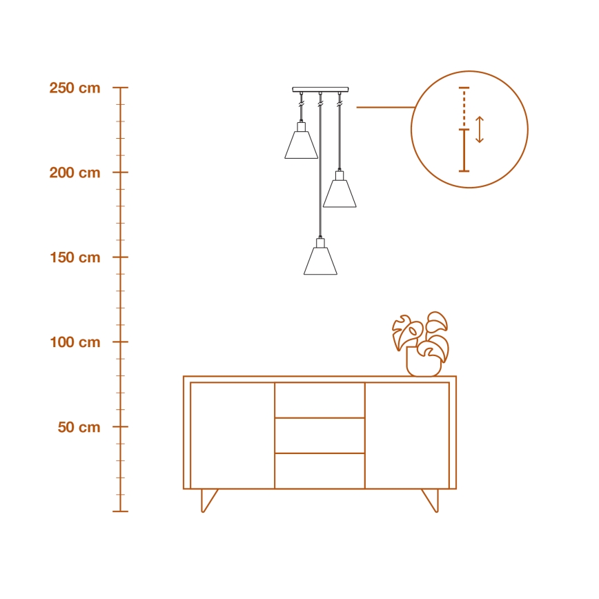 Ledvance - Candeeiro suspenso DECOR RAFFIA 3xE27/15W/230V bastão de ráfia