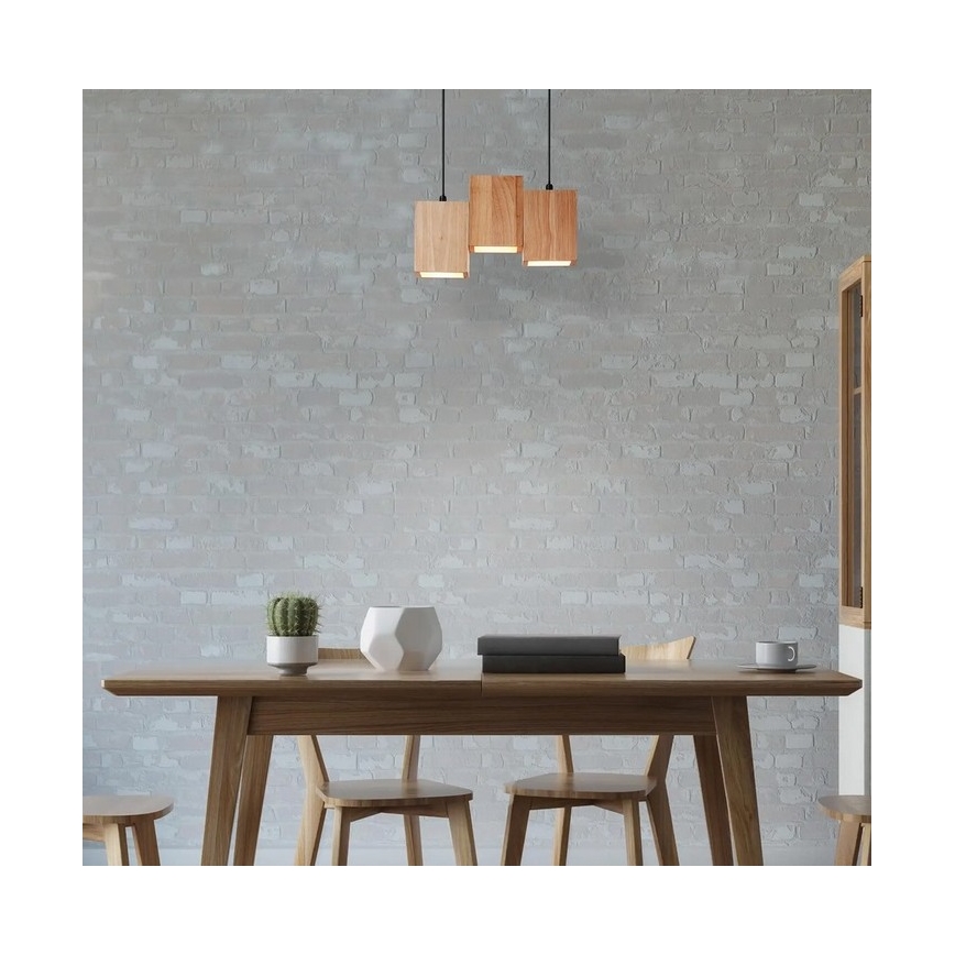 Ledvance - Candelabro suspenso LED com regulação DECOR WOOD 3xLED/7W/230V Wi-Fi