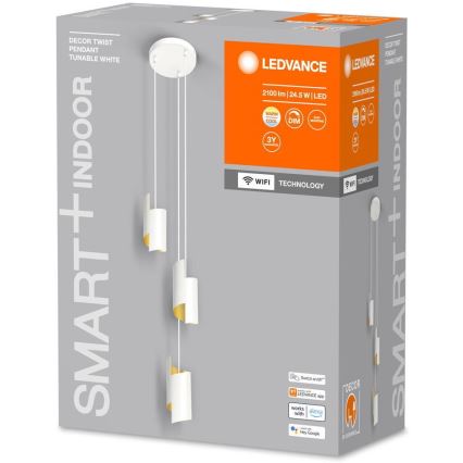 Ledvance - Candelabro suspenso LED com regulação SMART+ DECOR 3xLED/8W/230V branco Wi-Fi