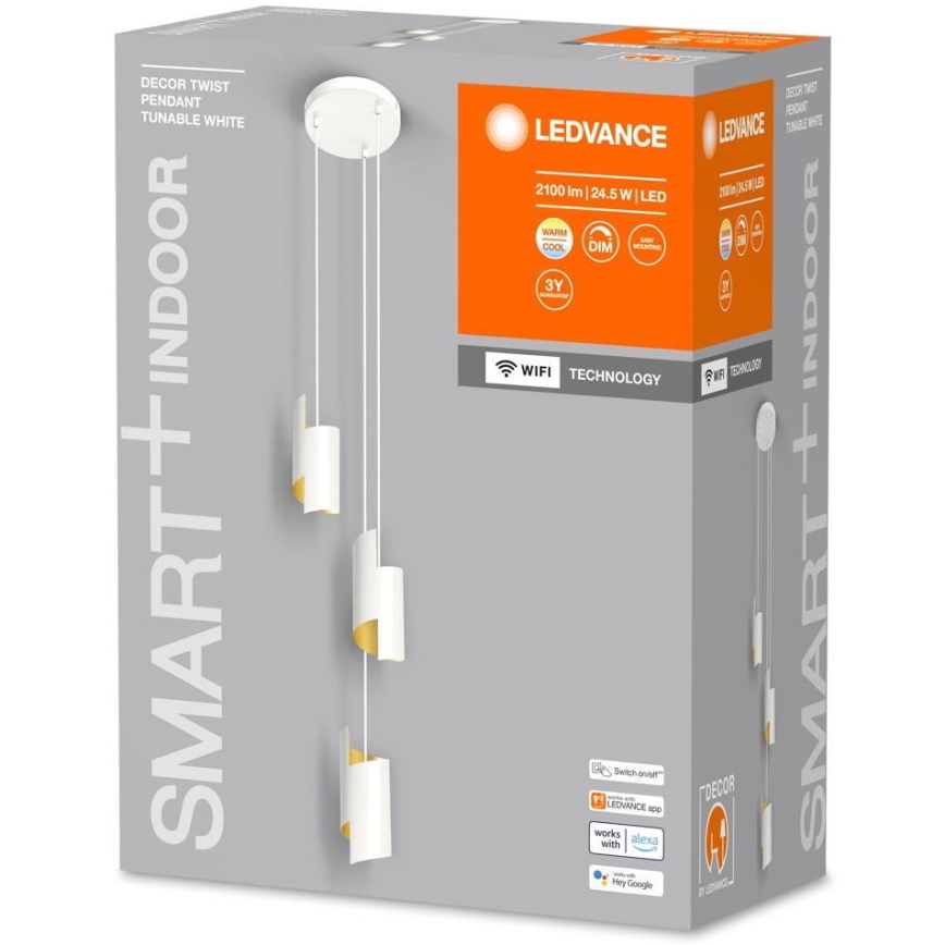 Ledvance - Candelabro suspenso LED com regulação SMART+ DECOR 3xLED/8W/230V branco Wi-Fi