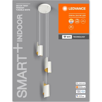 Ledvance - Candelabro suspenso LED com regulação SMART+ DECOR 3xLED/8W/230V branco Wi-Fi