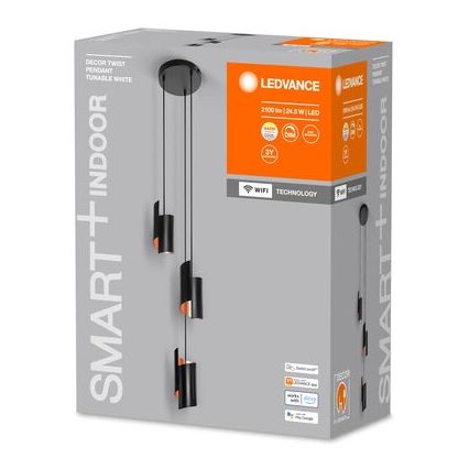 Ledvance - Candelabro suspenso LED com regulação SMART+ DECOR 3xLED/8W/230V preto Wi-Fi