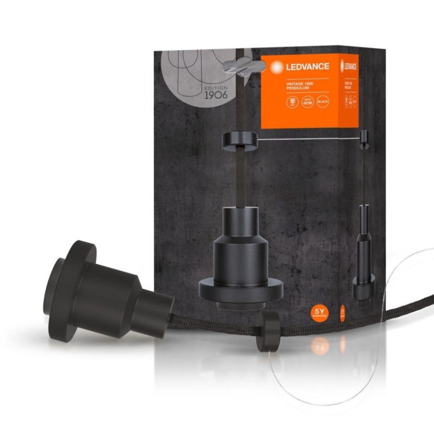 Ledvance - Candelabro suspenso PENDULUM 1xE27/60W/230V preto