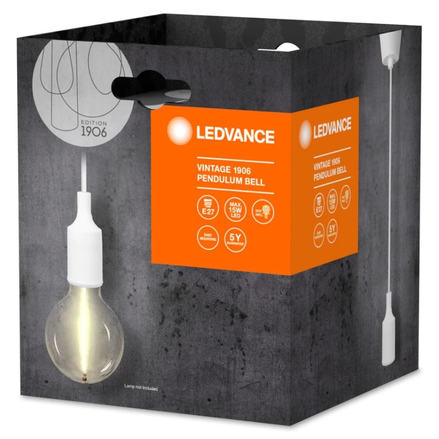 Ledvance - Candelabro suspenso PENDULUM BELL 1xE27/15W/230V branco