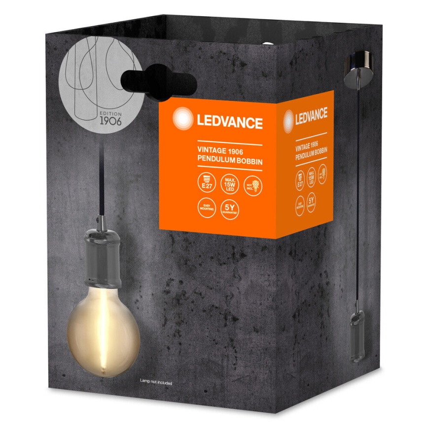 Ledvance - Candelabro suspenso PENDULUM ROBBIN 1xE27/15W/230V cromado brilhante