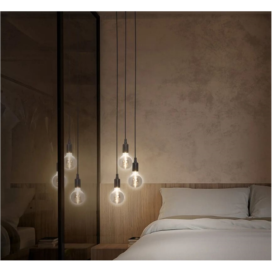 Ledvance - Candelabro suspenso PENDULUM ROBBIN 1xE27/15W/230V preto