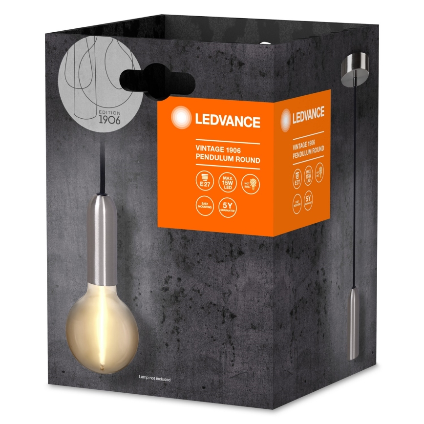Ledvance - Candelabro suspenso PENDULUM ROUND 1xE27/15W/230V cromado mate