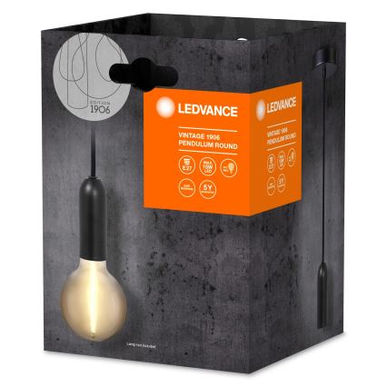 Ledvance - Candelabro suspenso PENDULUM ROUND 1xE27/15W/230V preto