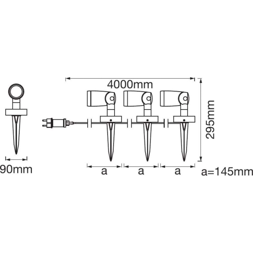 Ledvance - CONJUNTO 3x Candeeiro exterior LED RGBW SMART+ SPOT 3xLED/4,5W/230V IP65 Wi-Fi