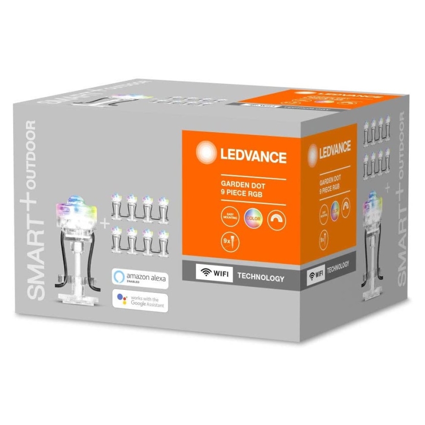 Ledvance - Conjunto de extensão para exterior LED RGB SMART+ DOT 9xLED/2,5W/230V IP65 Wi-Fi
