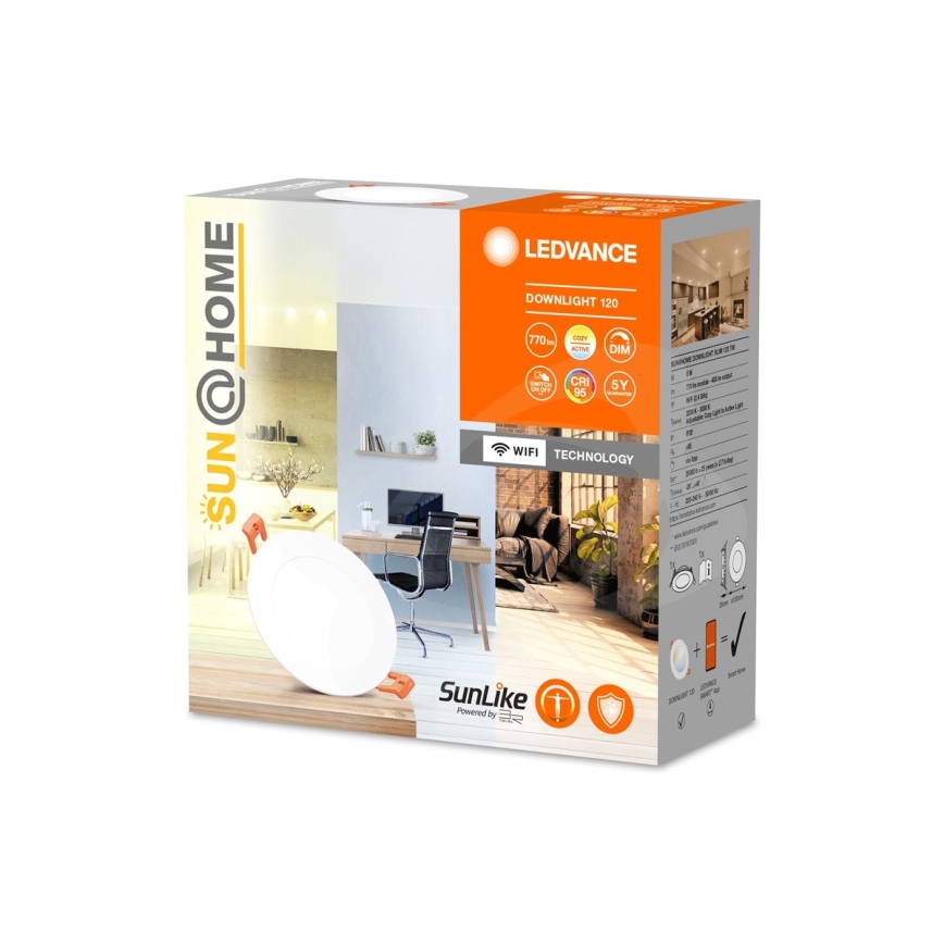Ledvance - Foco de encastrar LED com regulação SUN@HOME LED/8W/230V 2200-5000K CRI 95 Wi-Fi