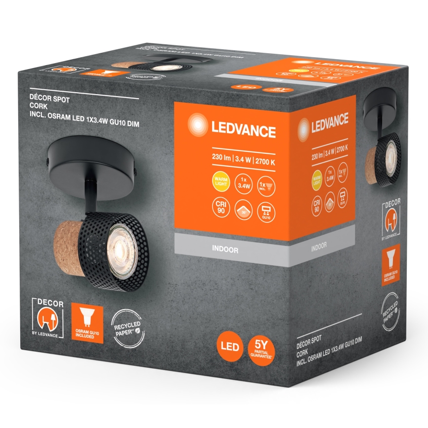 Ledvance - Foco LED DECOR CORK 1xGU10/3,4W/230V