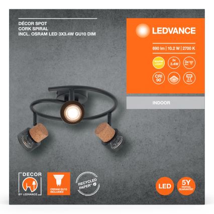 Ledvance - Foco LED DECOR CORK 3xGU10/3,4W/230V