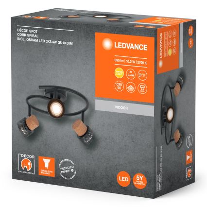 Ledvance - Foco LED DECOR CORK 3xGU10/3,4W/230V
