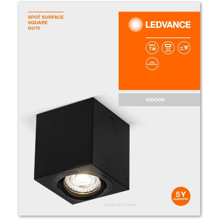 Ledvance - Foco SPOT 1xGU10/7W/230V preto