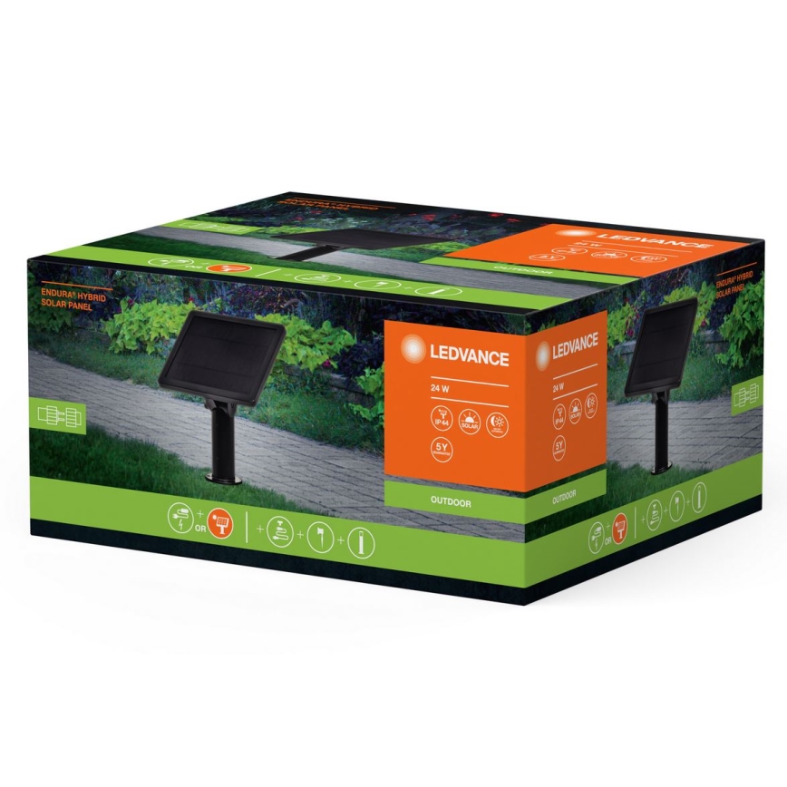 Ledvance - Híbrido Painel solar ENDURA 24W/12V 2000 mAh IP67