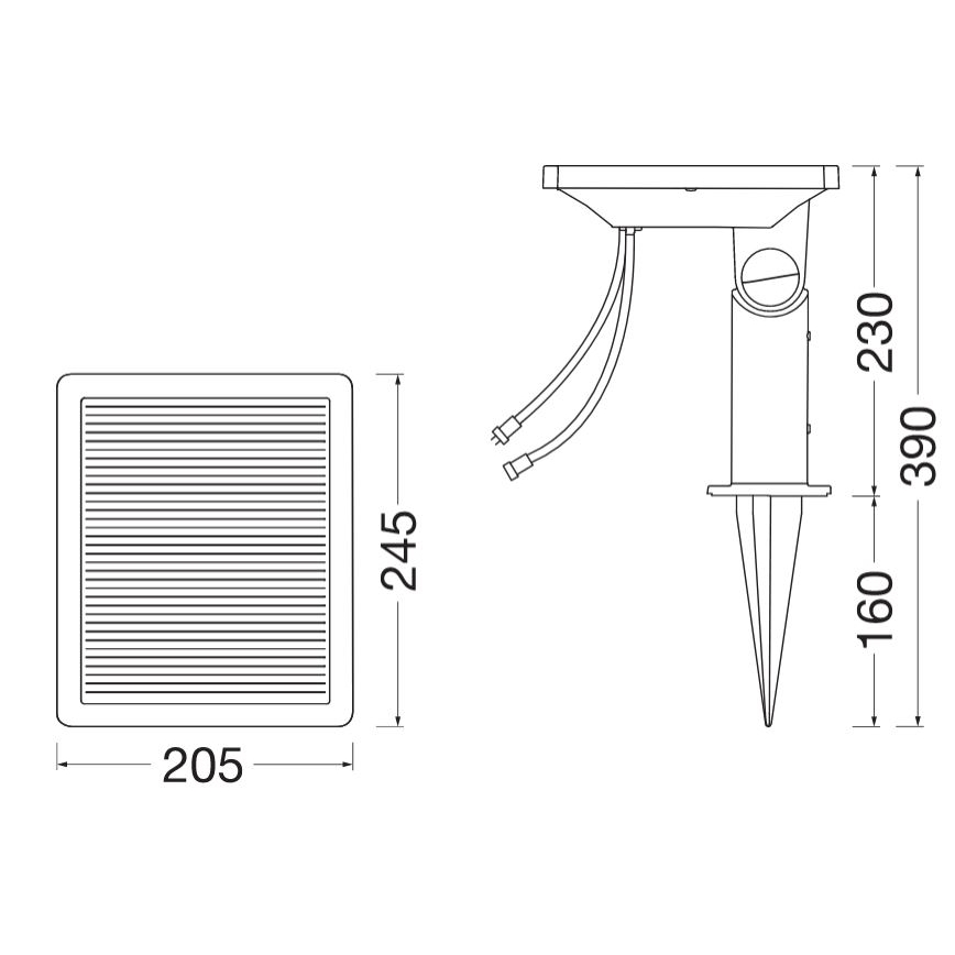 Ledvance - Híbrido Painel solar ENDURA 24W/12V 2000 mAh IP67