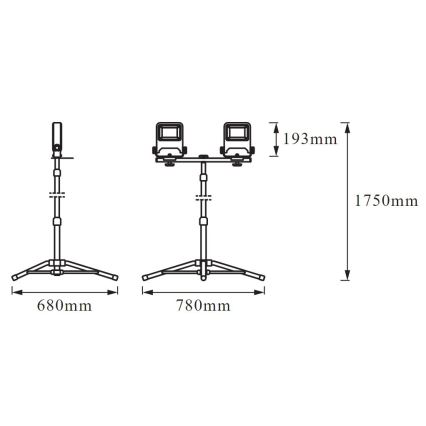 Ledvance - Holofote com pega LED TRIPOD 2xLED/30W/230V IP65