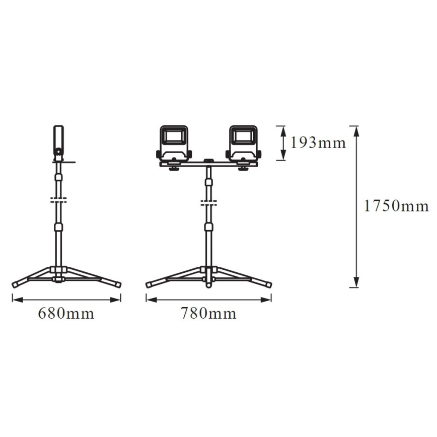 Ledvance - Holofote com pega LED TRIPOD 2xLED/30W/230V IP65
