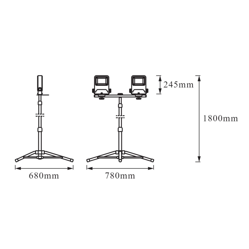 Ledvance - Holofote com pega LED TRIPOD 2xLED/50W/230V IP65