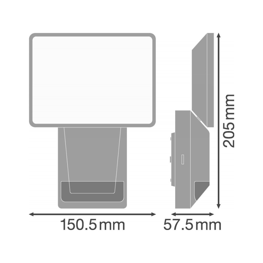 Ledvance - Holofote de parede exterior LED com sensor FLOOD LED/15W/230V IP55
