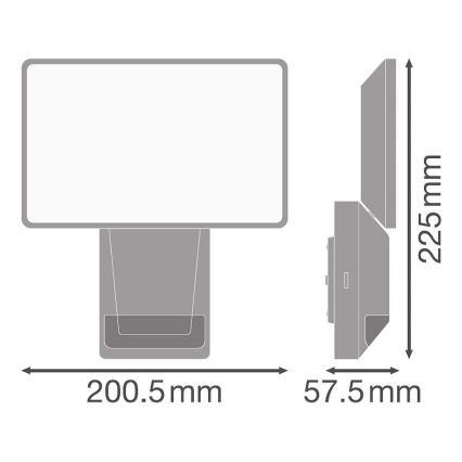 Ledvance - Holofote de parede exterior LED com sensor FLOOD LED/27W/230V IP55