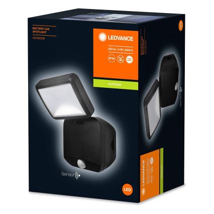 Ledvance - Holofote de parede exterior LED com sensor SPOTLIGHT LED/4W/6V IP54