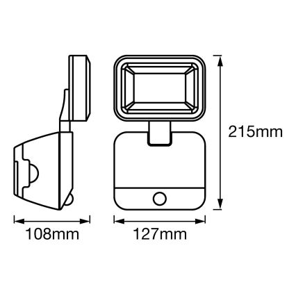Ledvance - Holofote de parede exterior LED com sensor SPOTLIGHT LED/4W/6V IP54