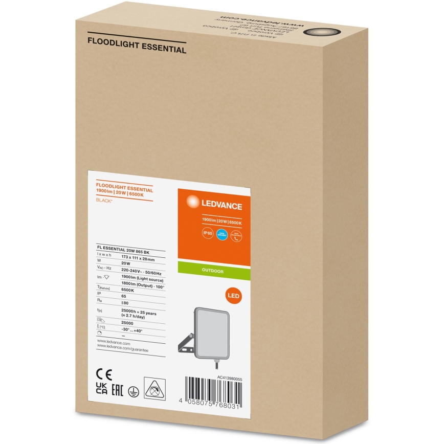Ledvance - Holofote de parede exterior LED FLOODLIGHT LED/20W/230V 6500K IP65