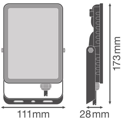 Ledvance - Holofote de parede exterior LED FLOODLIGHT LED/20W/230V 6500K IP65