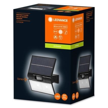 Ledvance - Holofote de parede exterior solar LED com sensor FLOOD LED/2,9W/3,7V IP44