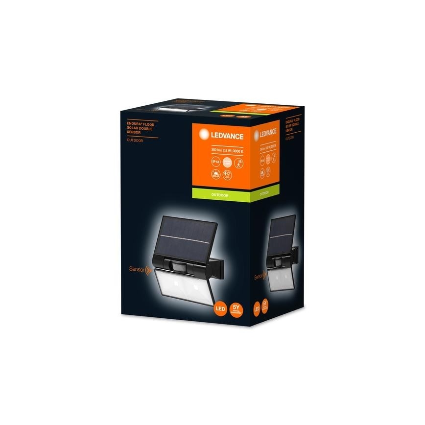 Ledvance - Holofote de parede exterior solar LED com sensor FLOOD LED/2,9W/3,7V IP44