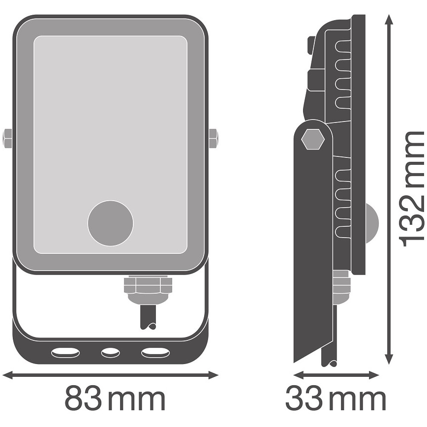 Ledvance - Holofote exterior LED com sensor FLOODLIGHT LED/10W/230V 4000K IP65