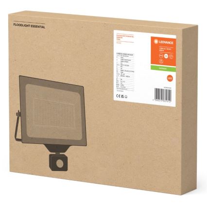 Ledvance - LED Holofote exterior de parede com sensor FLOODLIGHT ESSENTIAL LED/150W/230V IP65