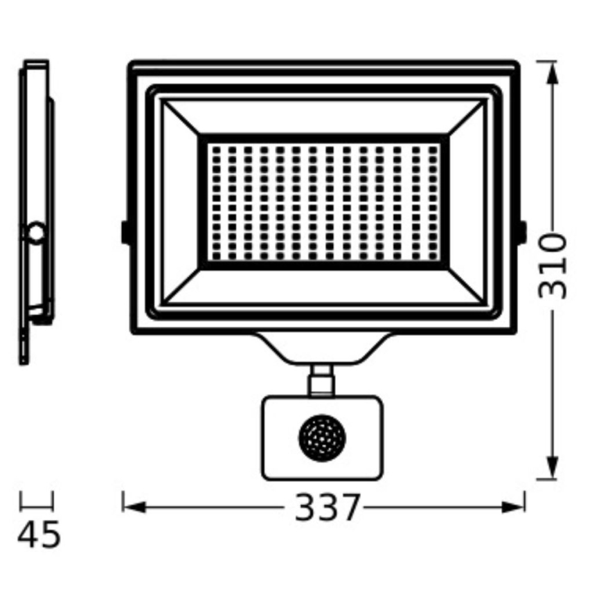 Ledvance - LED Holofote exterior de parede com sensor FLOODLIGHT ESSENTIAL LED/150W/230V IP65