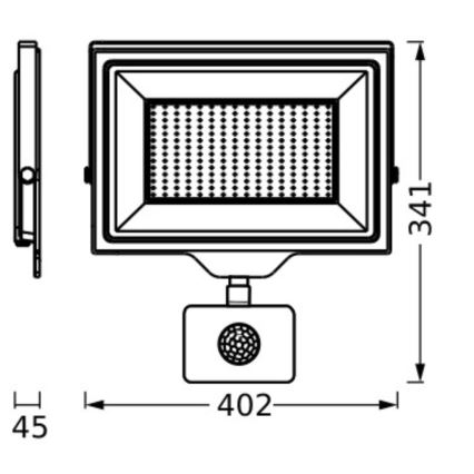 Ledvance - LED Holofote exterior de parede com sensor FLOODLIGHT ESSENTIAL LED/200W/230V IP65