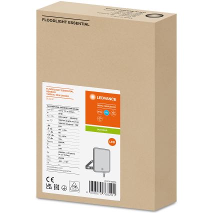 Ledvance - Holofote exterior LED com sensor FLOODLIGHT LED/20W/230V 6500K IP65