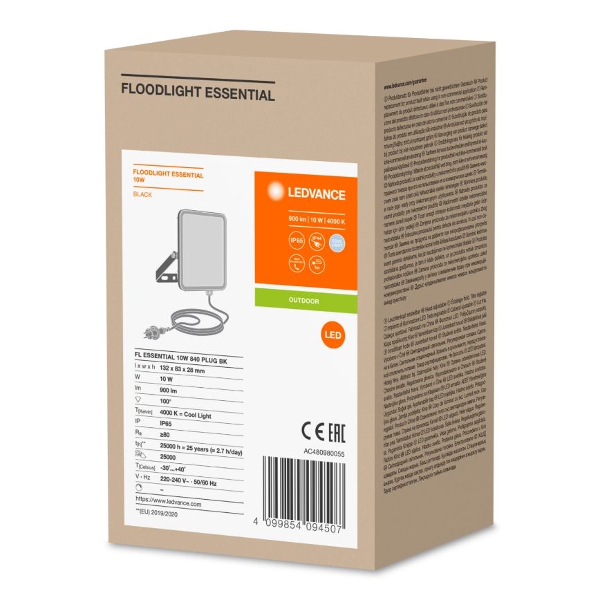 Ledvance - LED Holofote exterior de parede FLOODLIGHT ESSENTIAL LED/10W/230V IP65