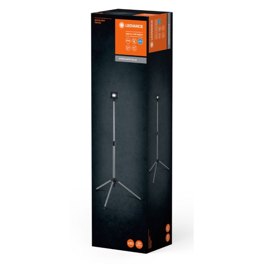Ledvance - Holofote exterior LED com pega WORKLIGHT TRIPOD LED/10W/230V 6500K IP65