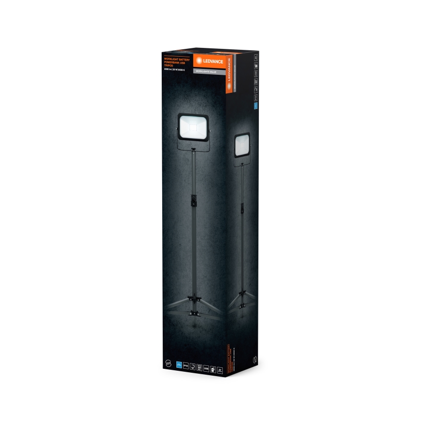 Ledvance - Holofote LED com regulação com um suporte WORKLIGHT TRIPOD LED/20W/3,7V 1500 mAh IP54