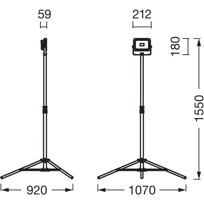 Ledvance - Holofote LED com regulação com um suporte WORKLIGHT TRIPOD LED/20W/3,7V 1500 mAh IP54