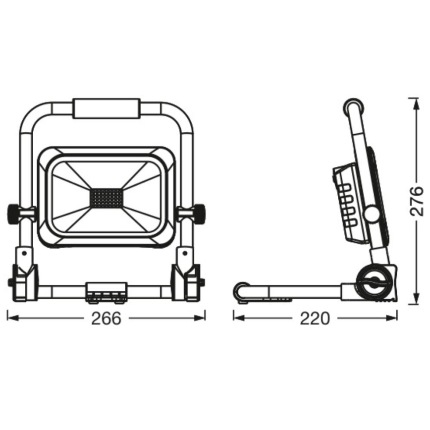 Ledvance - LED Regulação exterior rechargeable holofote WORKLIGHT BATTERY LED/20W/5V IP54