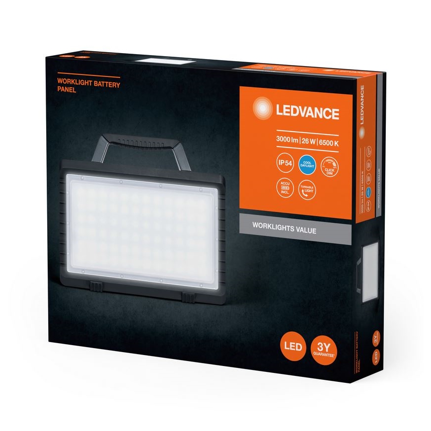 Ledvance - LED Regulação exterior rechargeable holofote WORKLIGHT BATTERY LED/26W/5V IP54