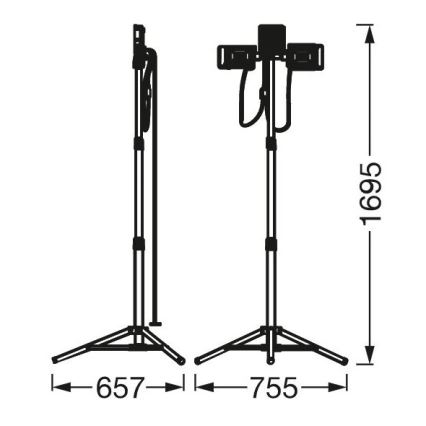 Ledvance - Holofote LED com suporte TRIPOD 1xLED/30W/230V + 2xLED/5W IP65