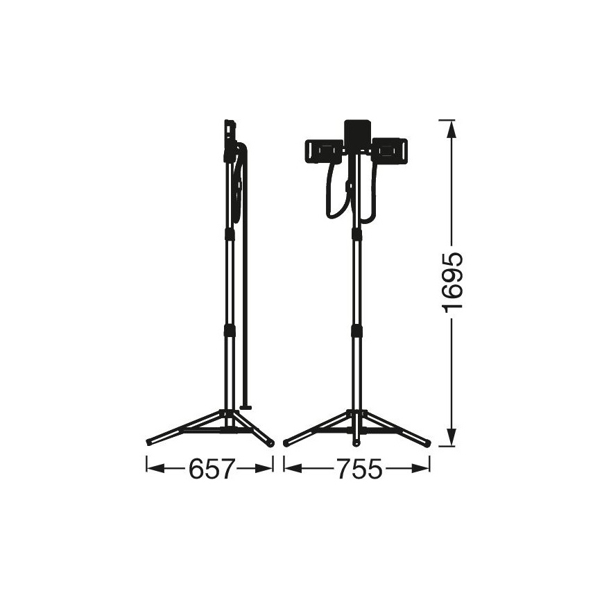 Ledvance - Holofote LED com suporte TRIPOD 1xLED/30W/230V + 2xLED/5W IP65