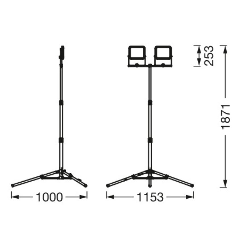 Ledvance - Holofote exterior LED com um suporte WORKLIGHT TRIPOD 2xLED/30W/230V 6500K IP65