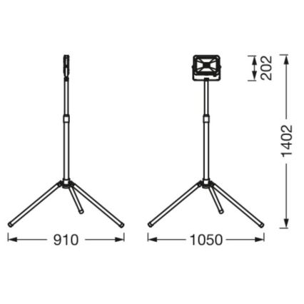 Ledvance - Holofote exterior LED com holder WORKLIGHT TRIPOD LED/30W/230V 6500K IP65