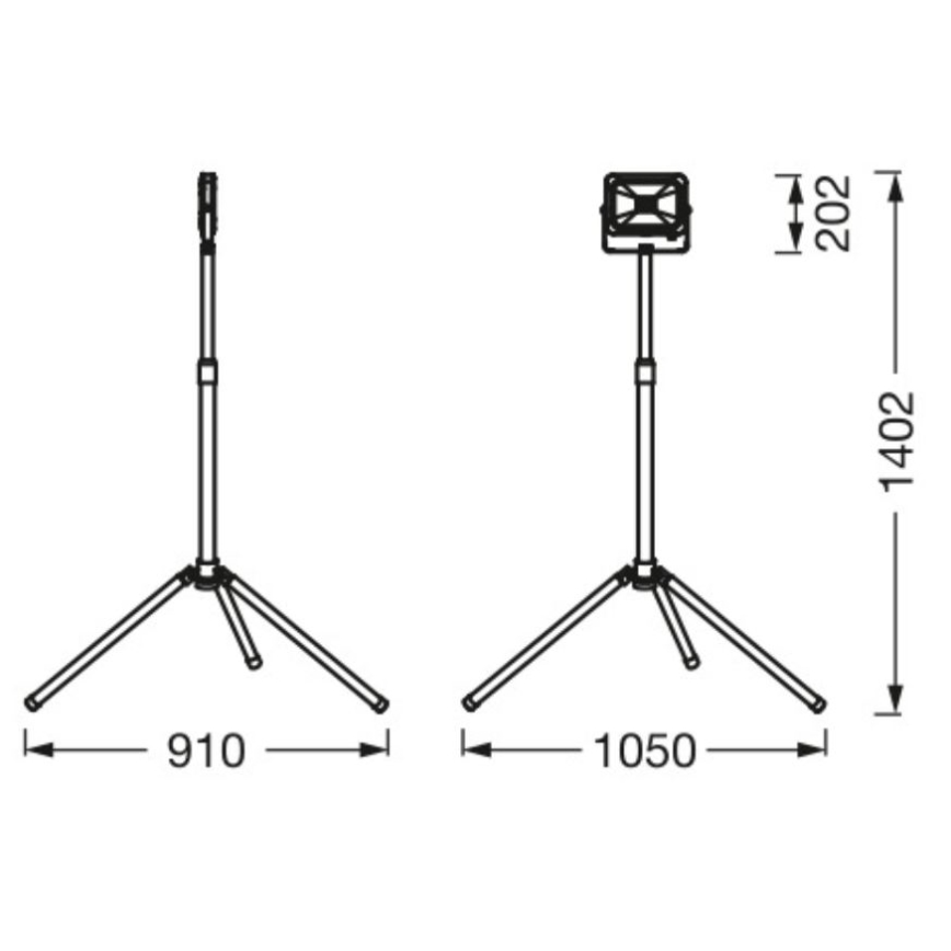 Ledvance - Holofote exterior LED com holder WORKLIGHT TRIPOD LED/30W/230V 6500K IP65